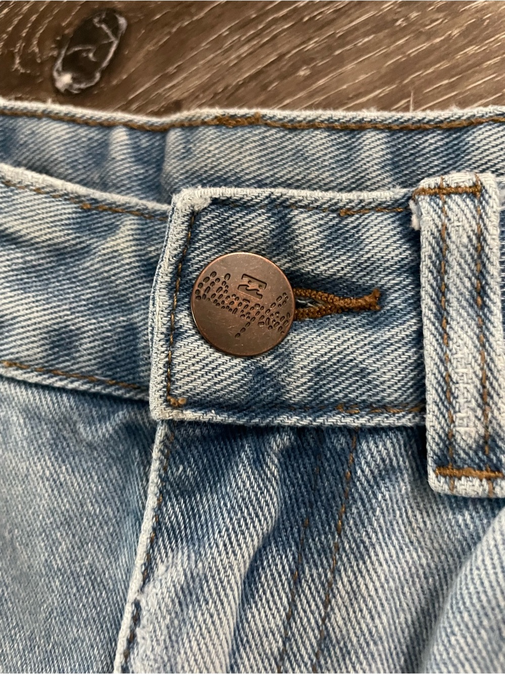 Wrangler X Billabong Collab Extra Flare Jeans Size 27 Blue Lightwash Patchwork - Picture 10 of 14